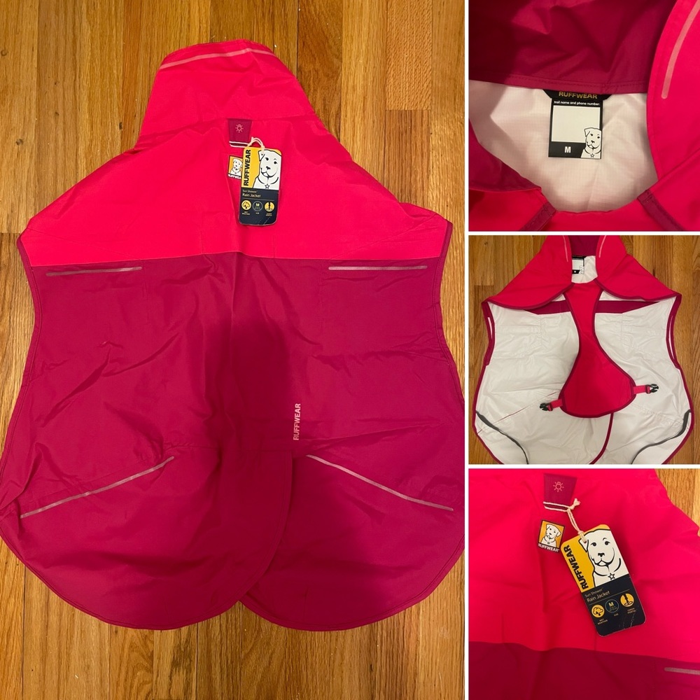 NWT Ruffwear Sun Shower™ Dog Raincoat Hibiscus Pink
Waterproof Windproof Medium